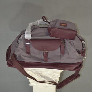 (NWOT) IBFUN TWO PIECE WEEKENDER BROWN AND LIGHT BROWN TRAVEL BAG